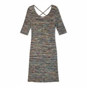 Cato XL Space Dye Knit Dress Criss Cross Back Multicolor
